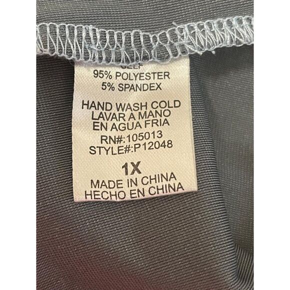 ANDREE By Unit Crushed Velvet Button Front Embroidery Top, 1X - Picture 7 of 7